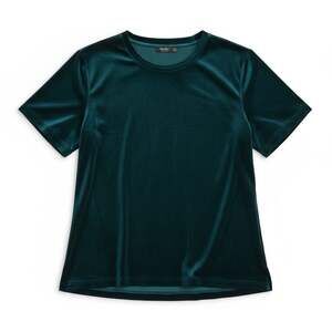 Bershka Emerald Green Velvet Short Sleeve T-Shirt